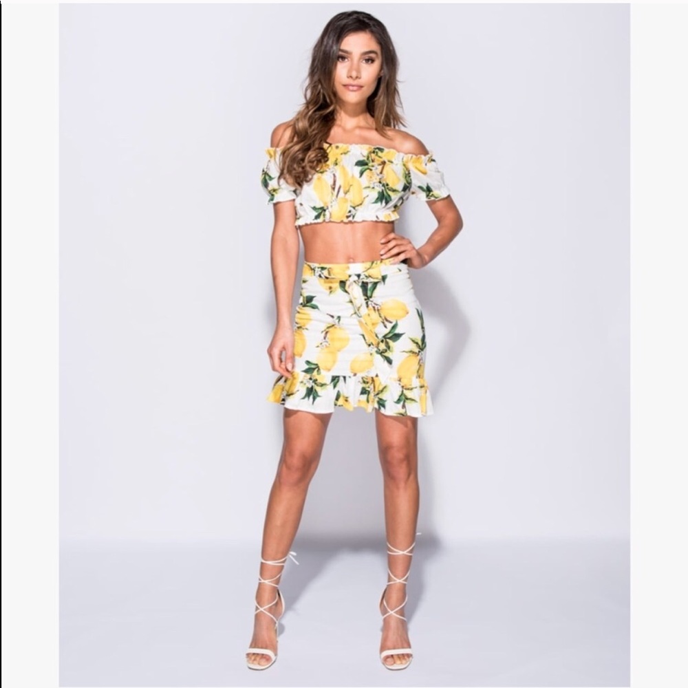 🍋Lemon Print two pieces outfit🍋